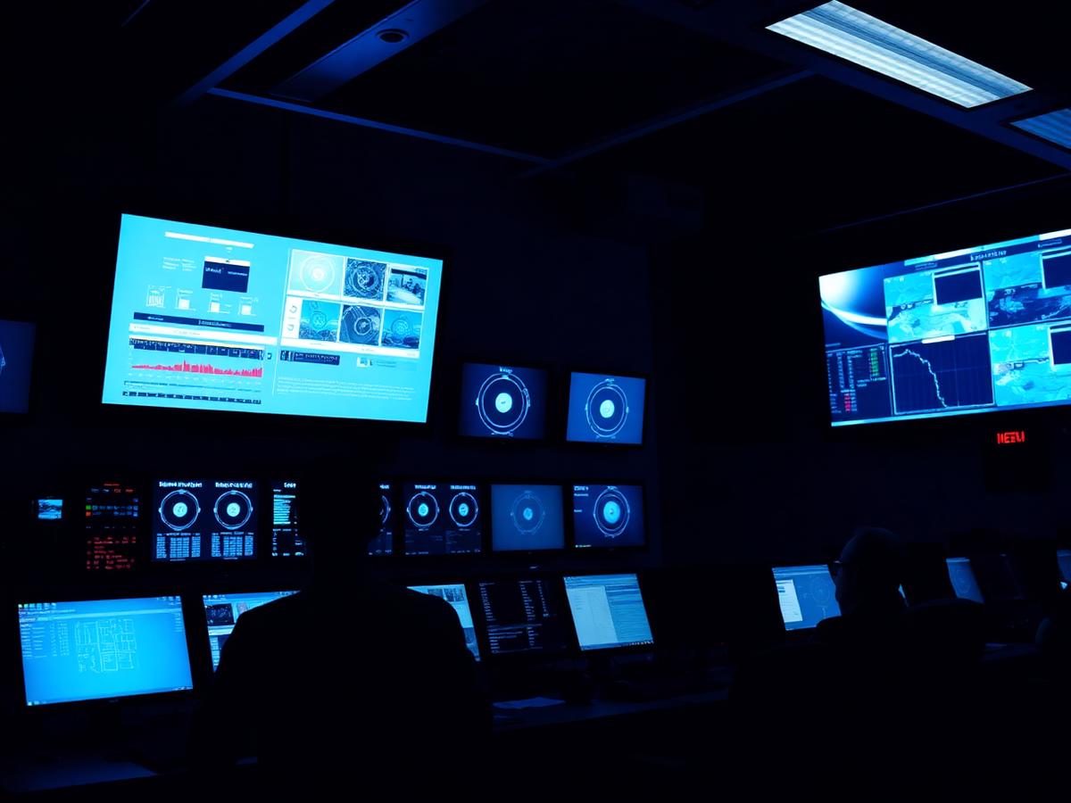 Controlekamer met procesbeeldschermen